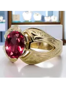 Rubin 14k żółte złoto Pierścionek Vintage Biżuteria vrc135y